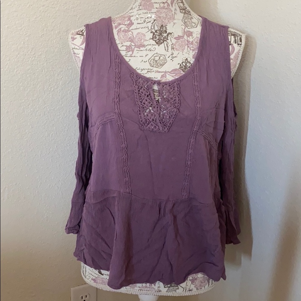 Purple Wallflower Junior 3/4 Sleeve Blouse